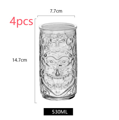 Hawaiian Grimace Tiki Cup Tiki Face Glass Cup