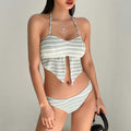 2026 New European And American Style Womens Striped Two-Piece Swimsuit
