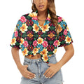 Colorful Flowers Women's All Over Print Hawaiian Shirt (Made in USA)