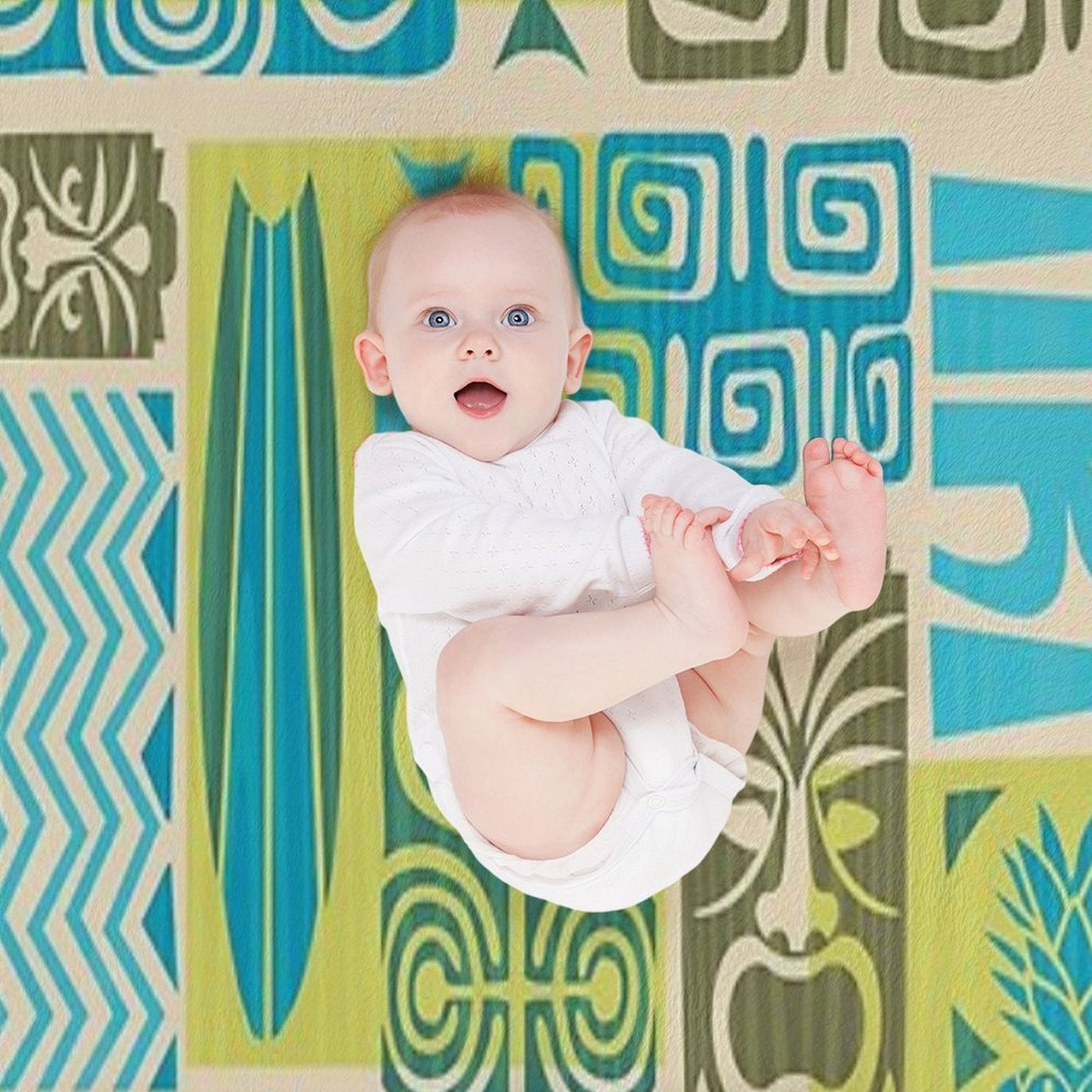 Tiki Time Luau Party Pattern Throw Blanket