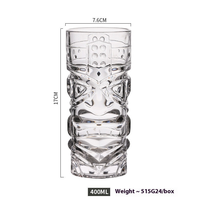 Hawaiian Grimace Tiki Cup Tiki Face Glass Cup