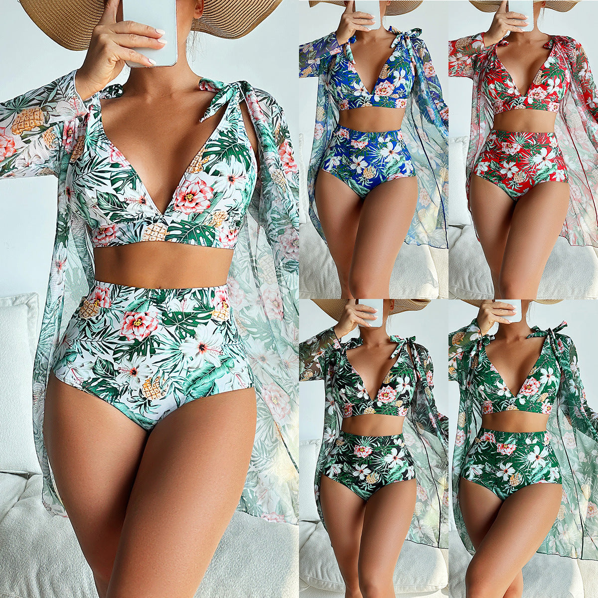 Fashion Multicolor Printed Bikini Women's Swimsuit