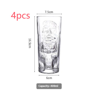 Hawaiian Grimace Tiki Cup Tiki Face Glass Cup