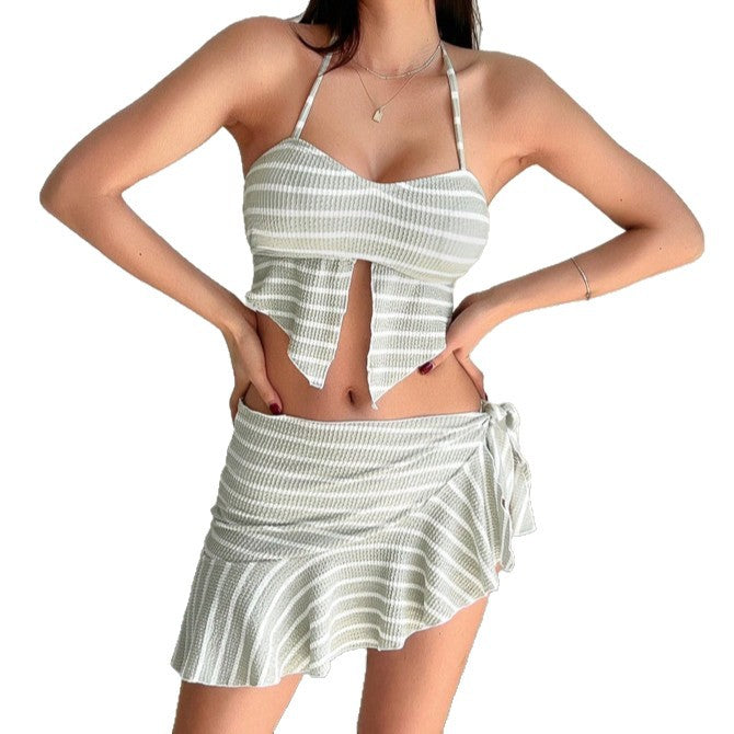 2026 New European And American Style Womens Striped Two-Piece Swimsuit