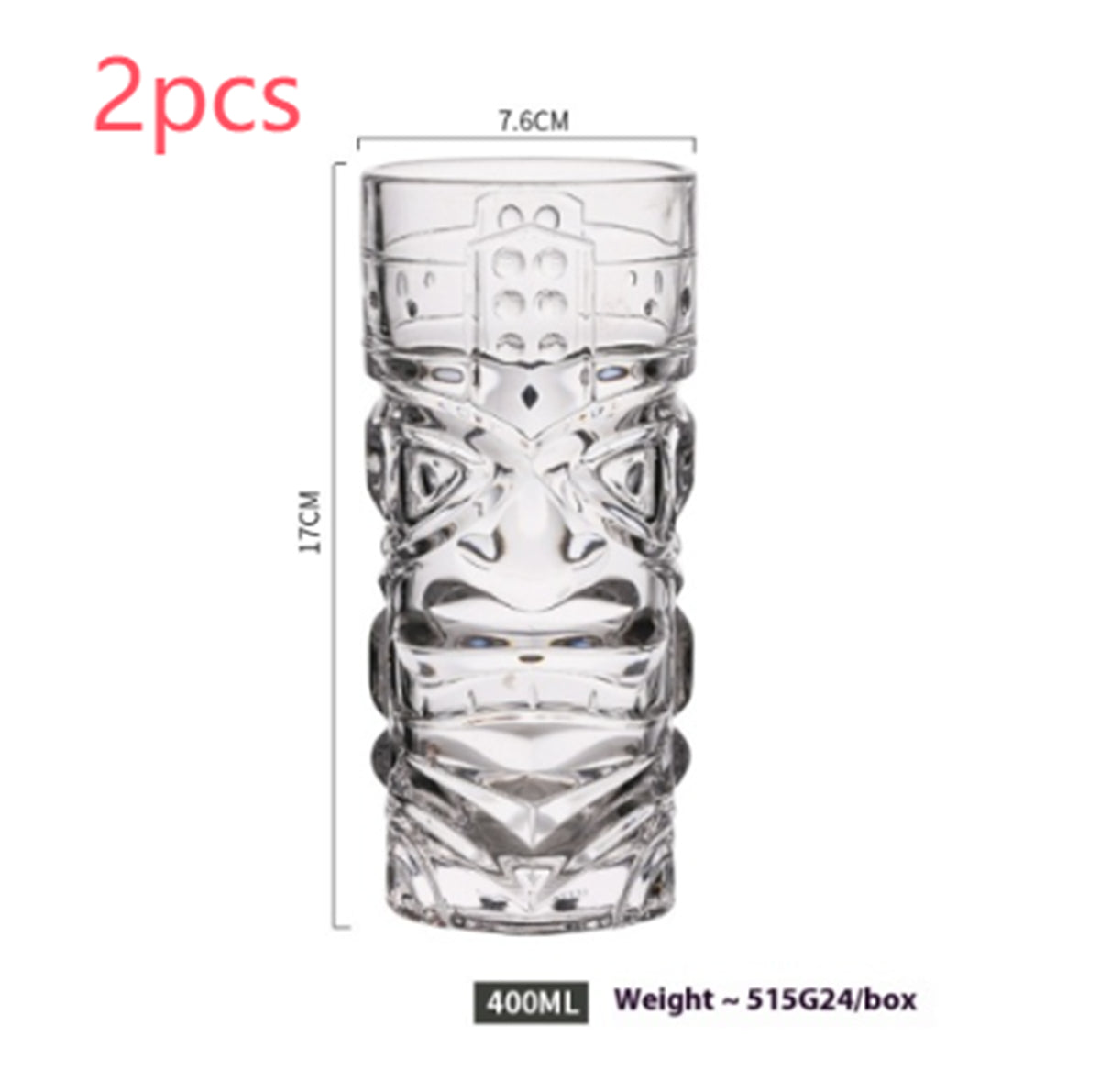 Hawaiian Grimace Tiki Cup Tiki Face Glass Cup