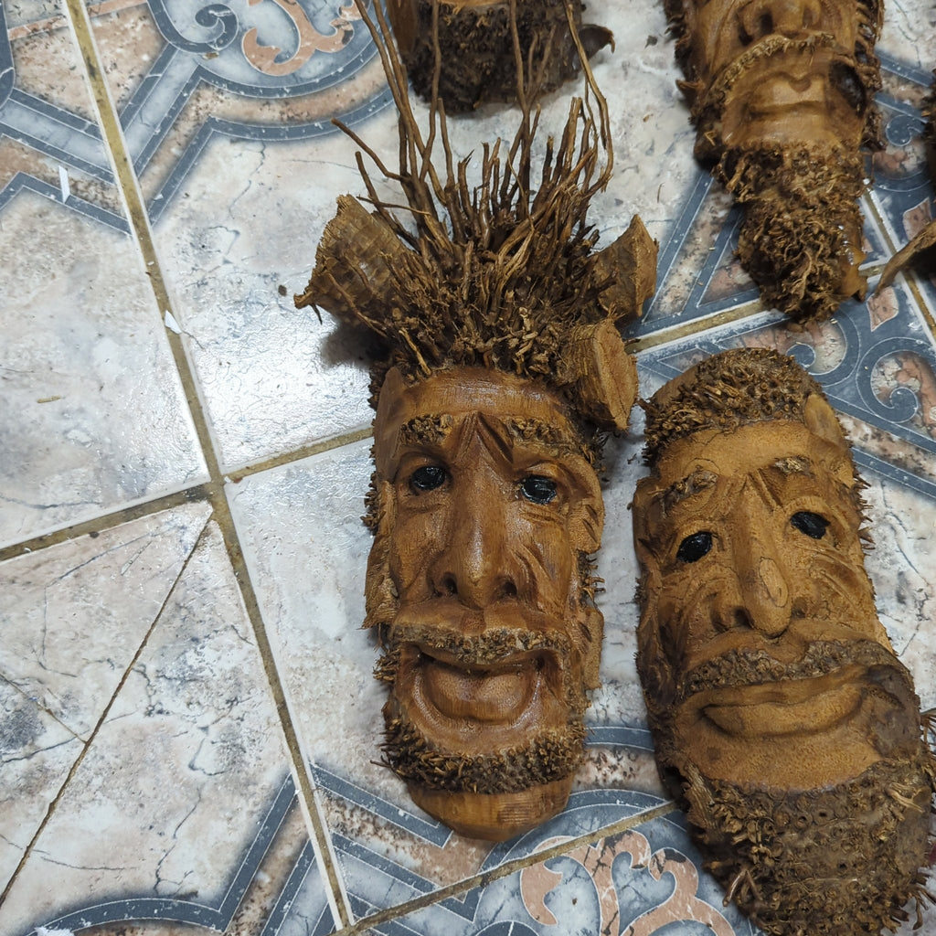 Palm Tree Root Face, Tiki Bar Decor