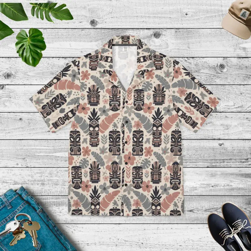 Hawaiian Camp Shirt - Vibrant Tiki Patterns for Summer - DipaliZ